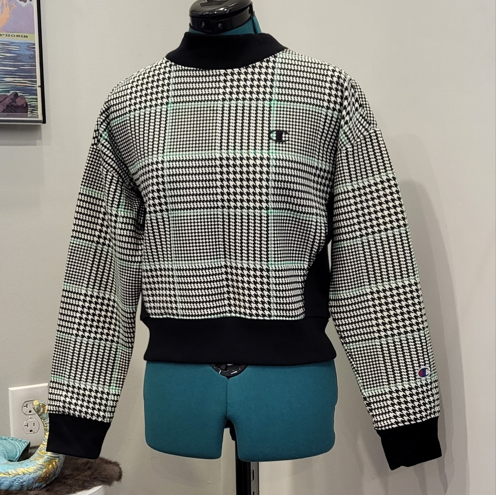 Champion Hound Tooth Patchwork Plaid Pattern Reve… - image 2